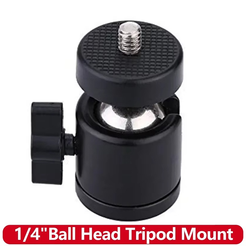 Photography Video Lighting Kit With Adjustable Tripod Stand - Universal Mini Metal Ball Head Adapter