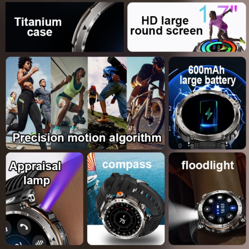 Flashlight Smart Watch Men BT  - Photography Lighting Assistant recension och pris