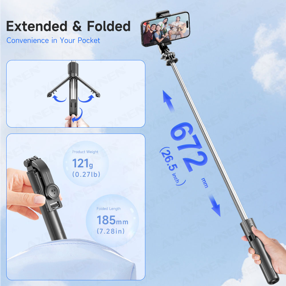 Selfie Stick Tripod with Detac - Photography Video Lighting Kit With Adjustable Tripod Stand recension och pris