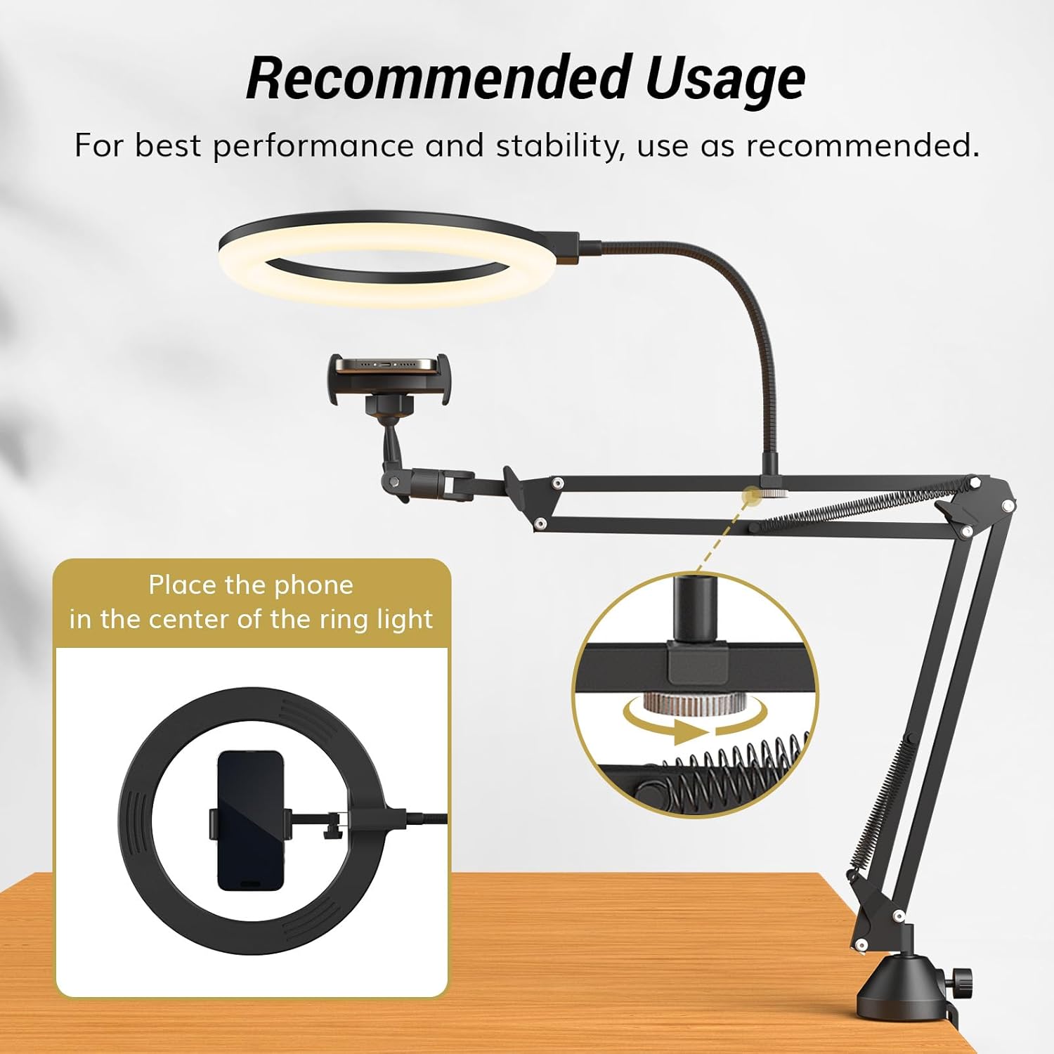 Ring Light with Stand and Phon - Photography Video Lighting Kit With Adjustable Tripod Stand recension och pris