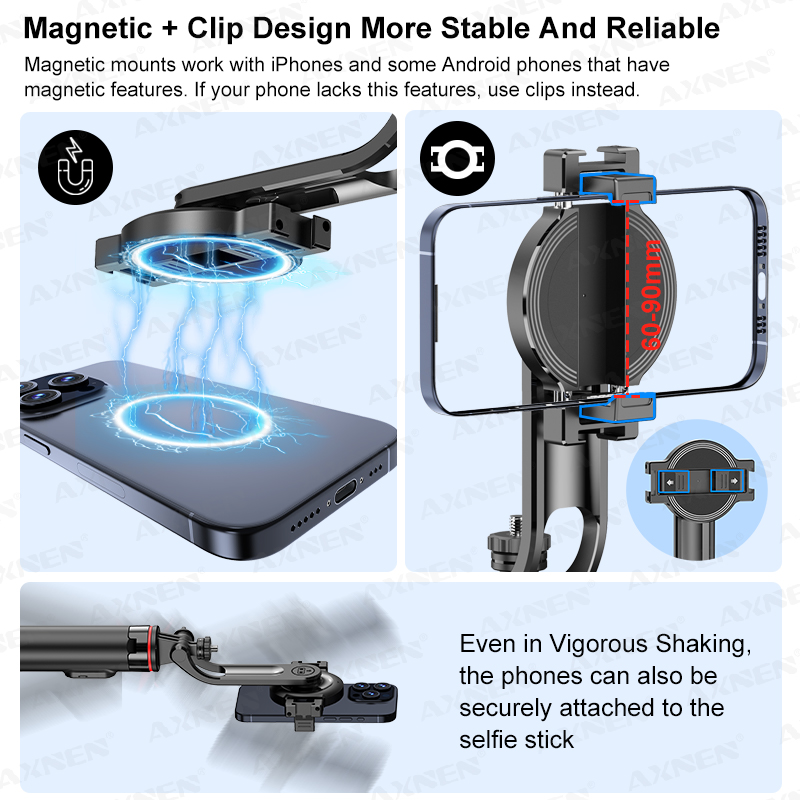 AXNEN C20 Magnetic Selfie Stic - Photography Video Lighting Kit With Adjustable Tripod Stand recension och pris