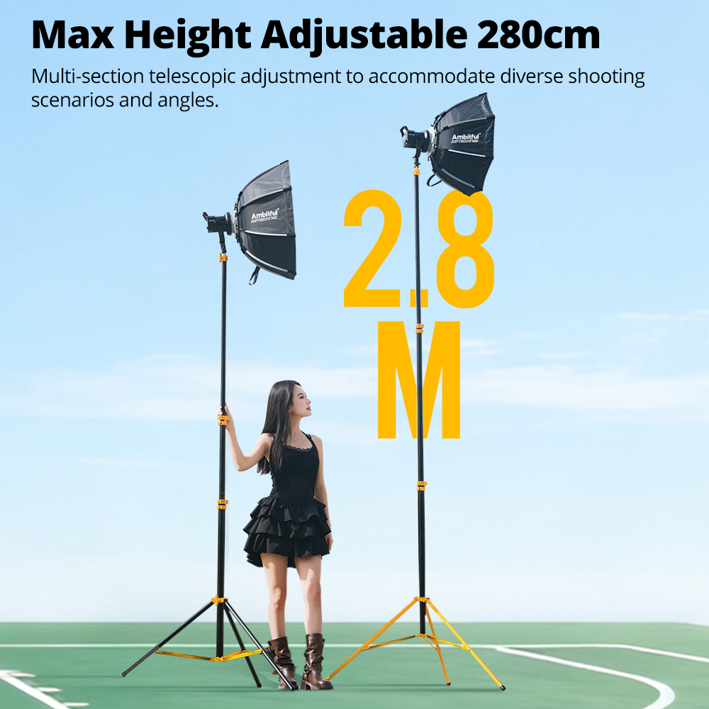 AMBITFUL GM280Y 280cm Professi - Photography Video Lighting Kit With Adjustable Tripod Stand recension och pris