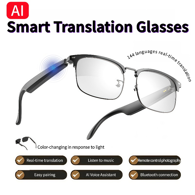 GS13 AI Smart Glasses Color-Ch - Photography Lighting Assistant recension och pris