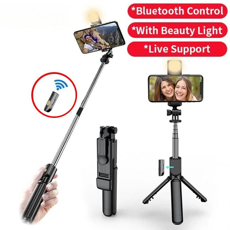 Wireless Bluetooth Selfie Stic - Photography Video Lighting Kit With Adjustable Tripod Stand recension och pris