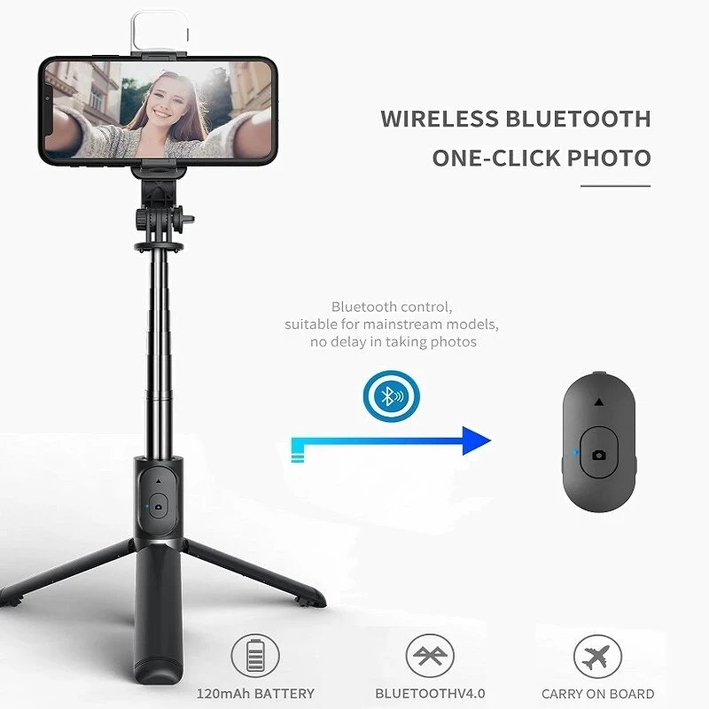 Wireless Bluetooth Selfie Stic - Photography Video Lighting Kit With Adjustable Tripod Stand recension och pris