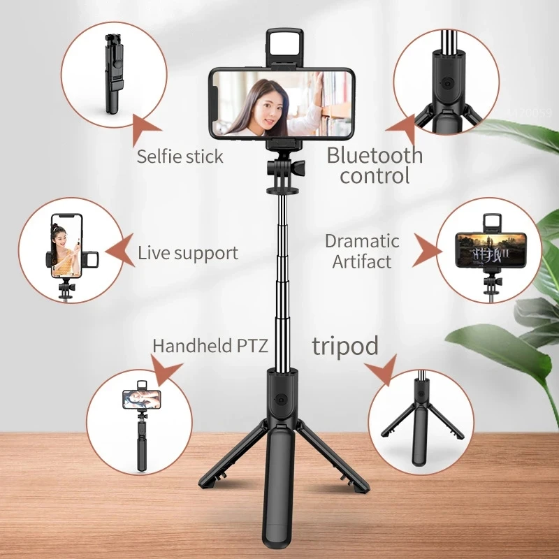 Wireless Bluetooth Selfie Stic - Photography Video Lighting Kit With Adjustable Tripod Stand recension och pris