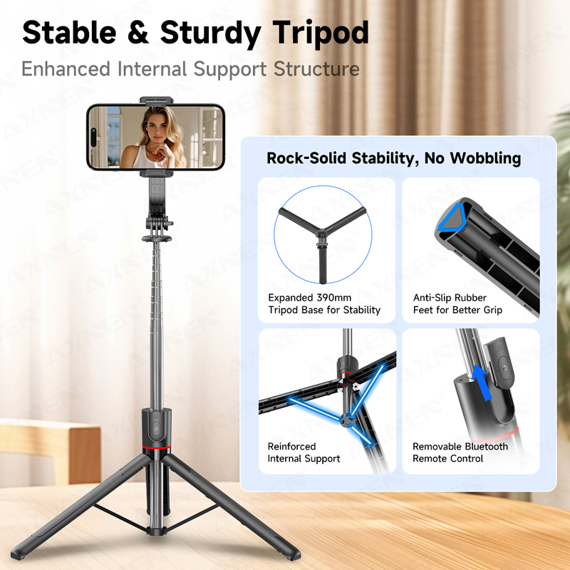 AXNEN F15 Extendable Selfie St - Photography Video Lighting Kit With Adjustable Tripod Stand recension och pris
